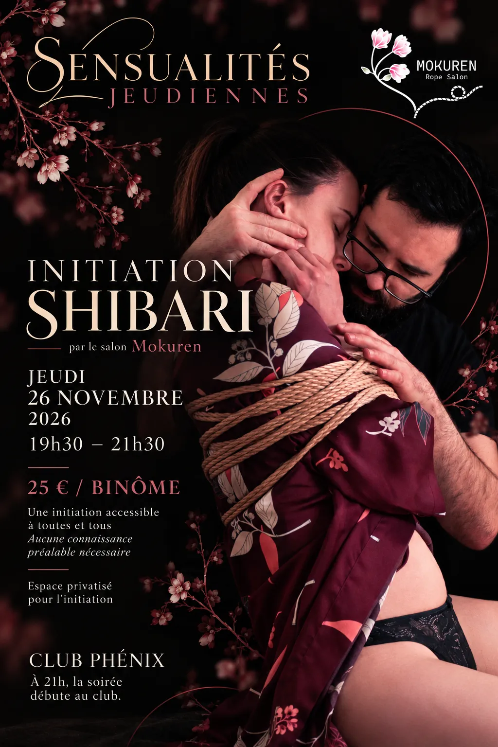 Affiche Sensualités Jeudiennes : Initiation Shibari